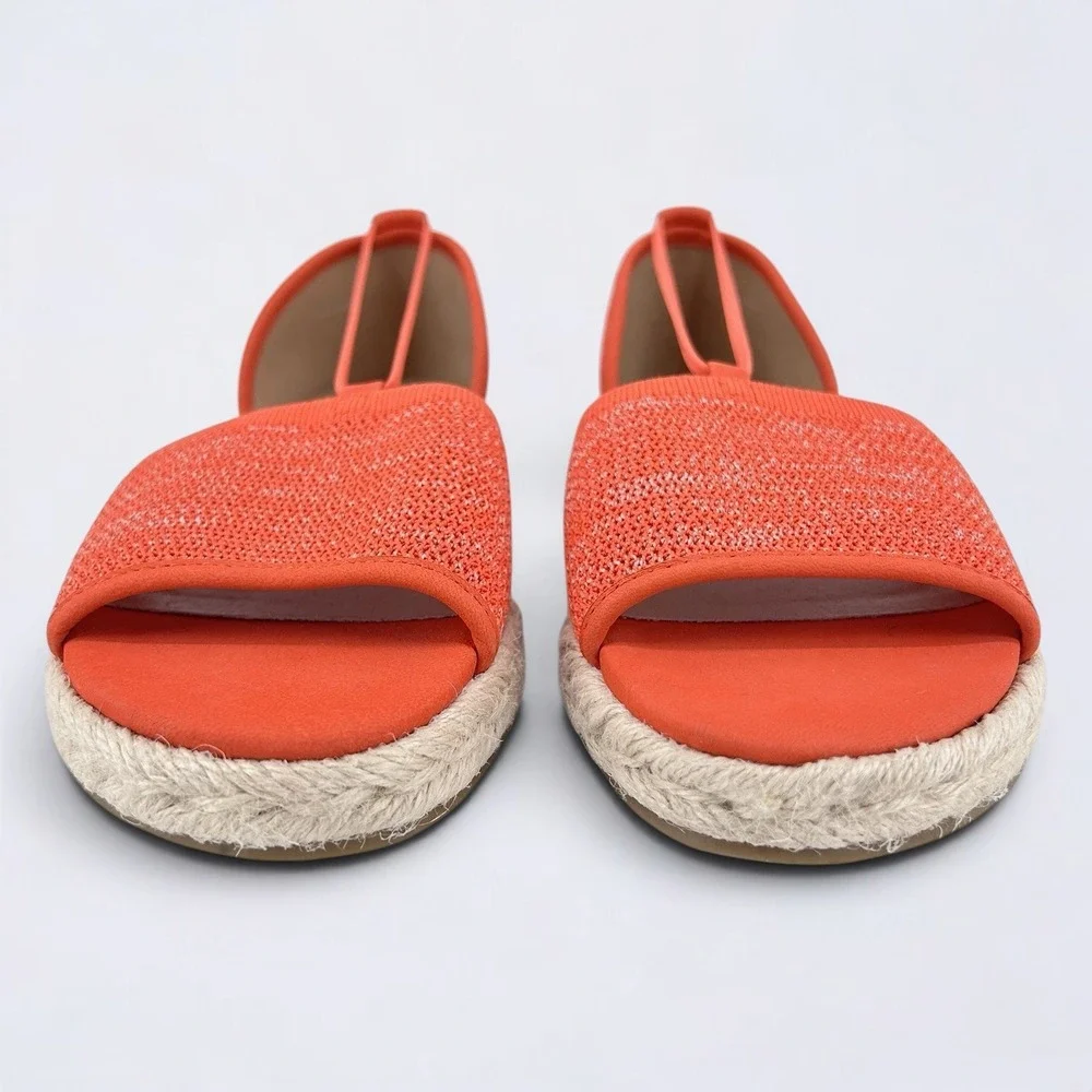 Eileen Fisher Flats Women's Size 10 Orange Mews Magma Melange Espadrille Sandals